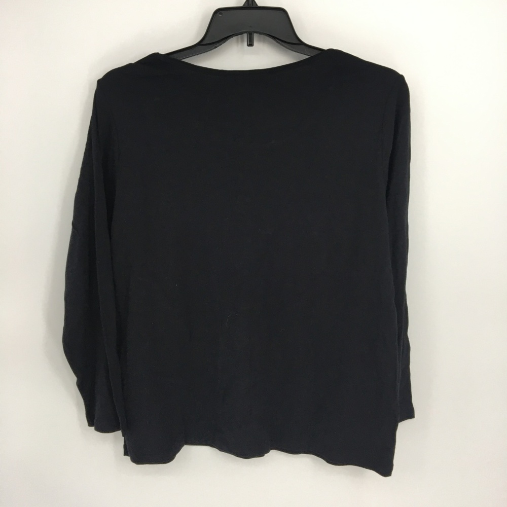 Karen Scott Embellished Christmas Tree Black Top - Picture 7 of 8